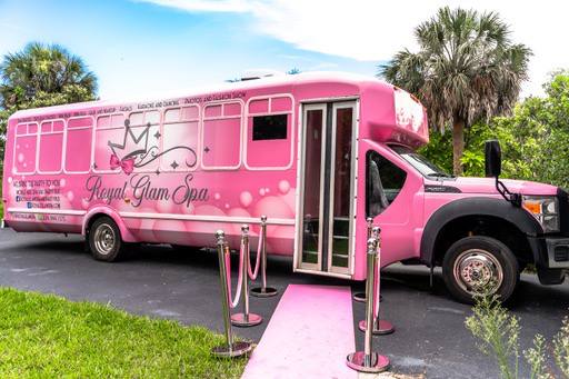 spa for girls near me, mobile spa party, spa party bus, girl-spa birthday party bus